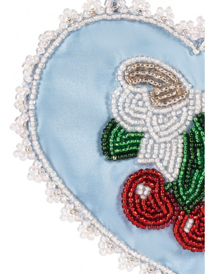 Beaded Heart Mini Purse Ashley Blue 4