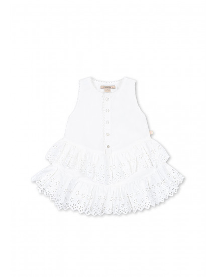 Evelina Dress Bright White 7-8Y