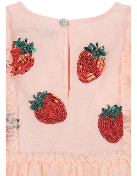 Yvonne Frill Dress Strawberry Rose 4