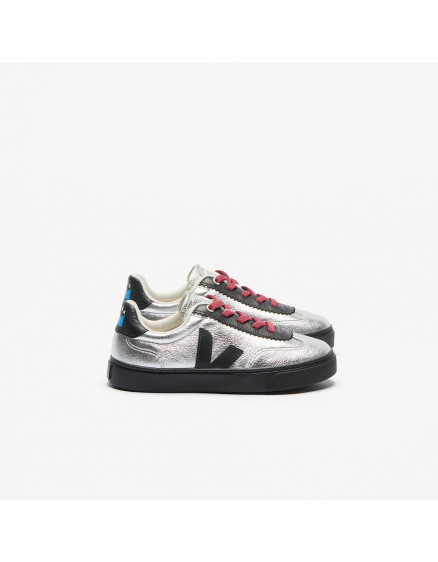 Volley Elastic Laces Leather Veja X Jelly Mallow Silver 4