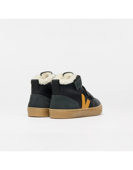 V-10 Mid Fured Leather Black Ouro Grafite 2