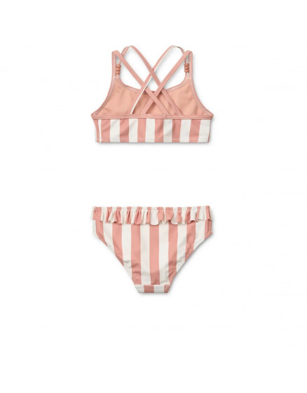 Belle Stripe Bikini Coral blush 3