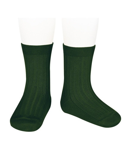 Basic Rib Short Socks Bottle Green 780 10