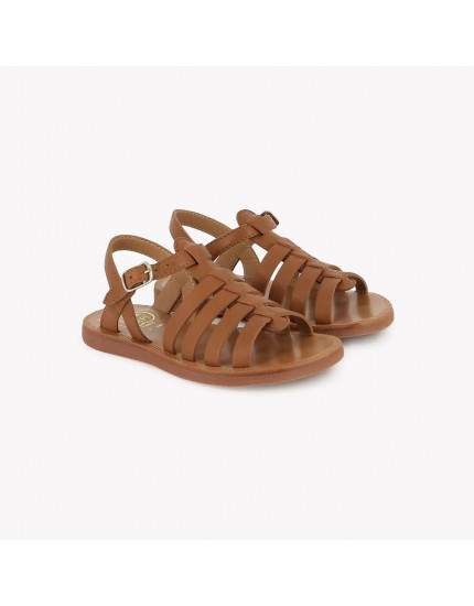 Plagette Nappa Brown Sandals