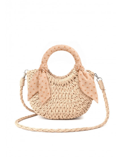 Mini Straw Bag - Blush Dots One Size