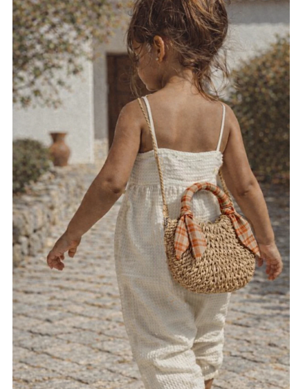 Mini Straw Bag - Honey Plaid 3