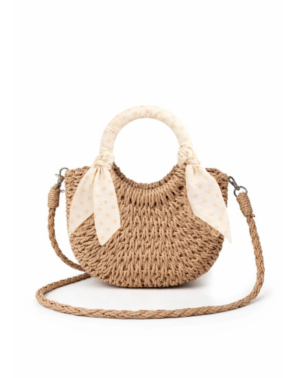 Mini Straw Bag - Neutral Dots One Size