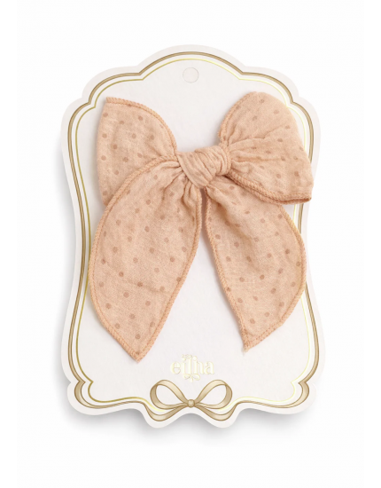 New Fable Bow Clip - Blush Dots