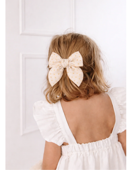 New Fable Bow Clip - Neutral Dots 2