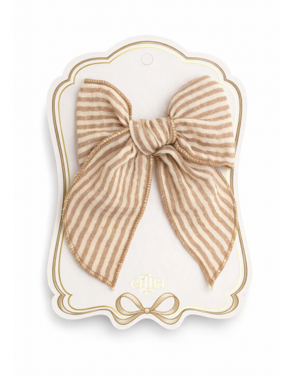 New Fable Bow Clip - Toffee Lines