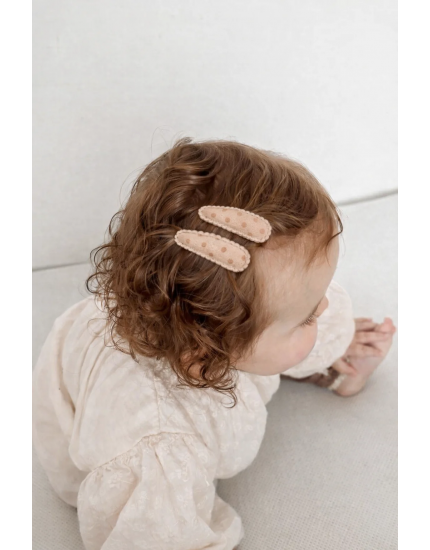 New Hair Clips Blush Dots One Size