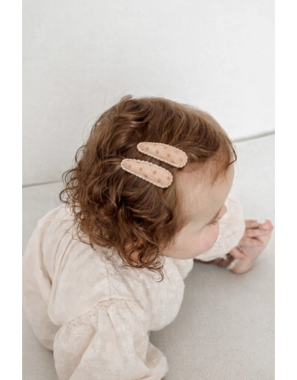 New Hair Clips Blush Dots One Size