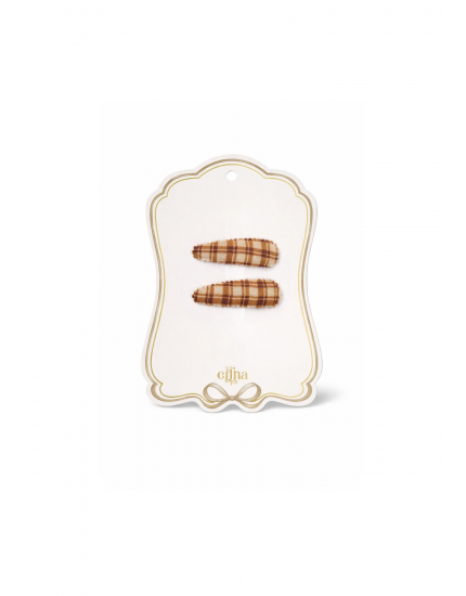 New Hair Clips Honey Plaid One Size
