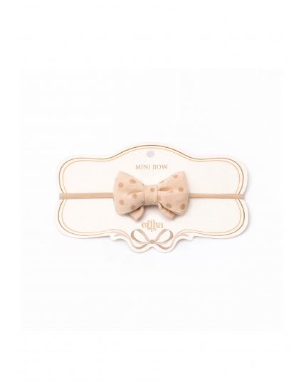 New Little Bow Headband Blush Dots