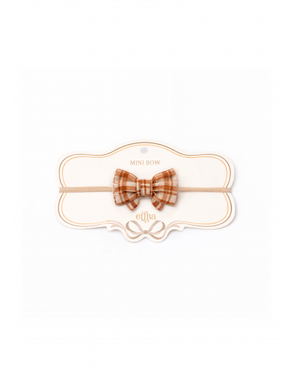 New Little Bow Headband Honey Plaid