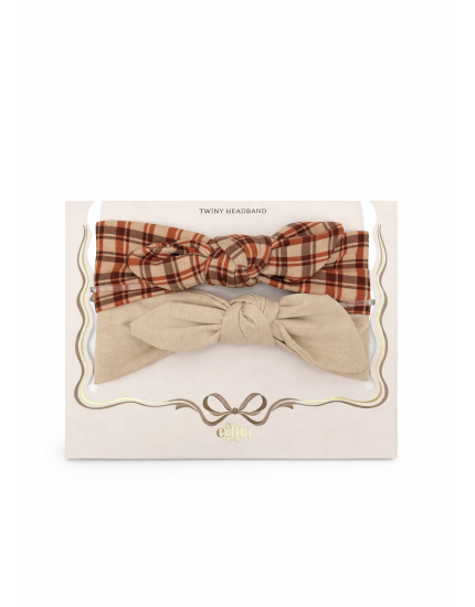 New Twiny Headband Pack Honey Plaid 6-12M