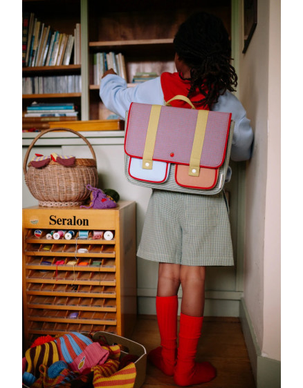 School Bag Lemon Tree Gingham Midnight + Moon 2
