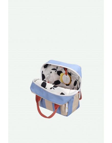 Backpack Small Stripes Cloud Blue + Twiggy Beige 4