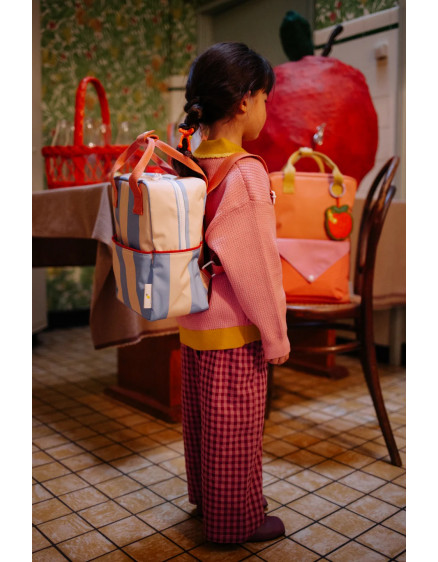Backpack Small Stripes Cloud Blue + Twiggy Beige 3