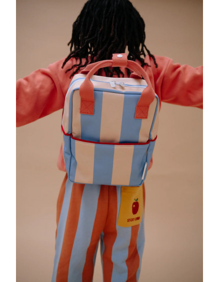Backpack Small Stripes Cloud Blue + Twiggy Beige 2