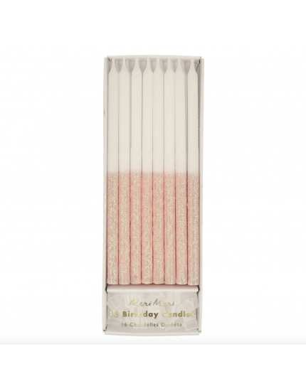 Glitter Dipped Candles Pale Pink One Size