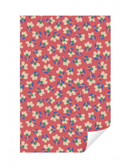Wrapping Papier Lily Odette Flowers Red 4