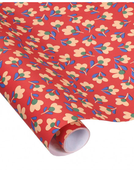 Wrapping Papier Lily Odette Flowers Red 2