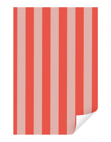 Wrapping Papier Stripes Poppy Red Litchi 4
