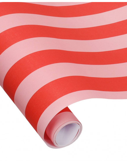Wrapping Papier Stripes Poppy Red Litchi 3