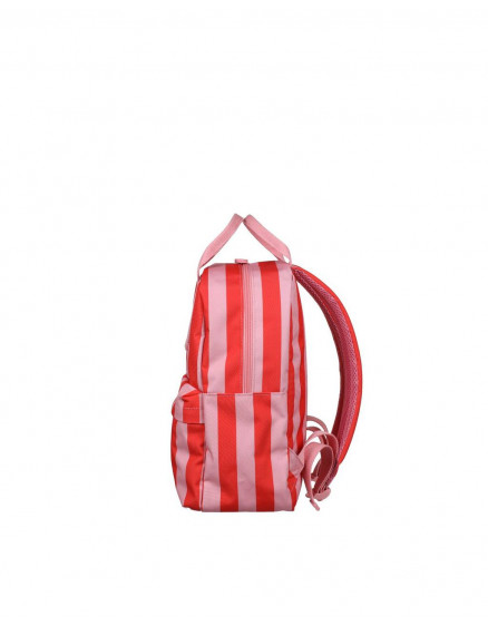 Backpack Medium Stripe Poppy Red Litchi 4