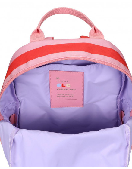 Backpack Medium Stripe Poppy Red Litchi 2