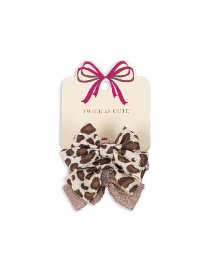 4 Pack Bow Hair Elastic Leo/Rose One Size