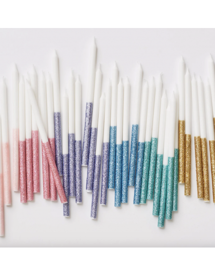 Glitter Dipped Candles Dark Pink 2