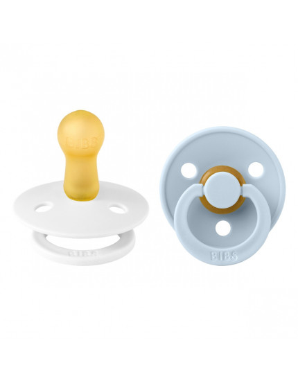 Colour Latex Round White Blue 2 Pack 0-6M