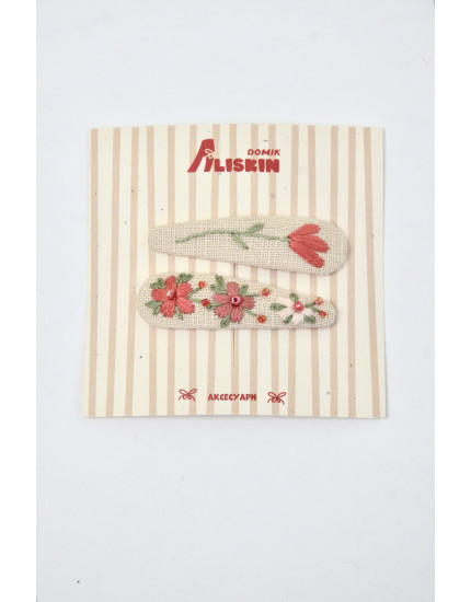 Hair Clips Pink Flower One Size