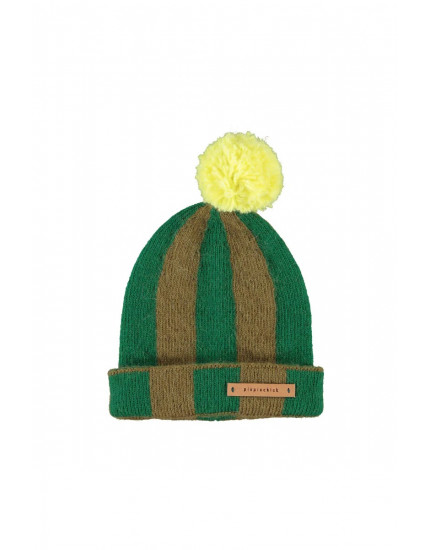 Шапка Pompon Green Brown Stripes 24M