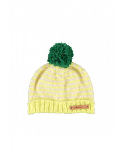 Шапка Pompon Lime Ecru Stripes 10Р