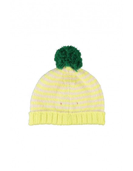 Шапка Pompon Lime Ecru Stripes 2