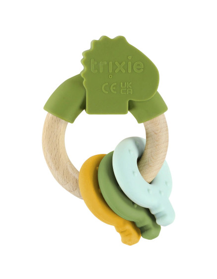 Wooden silicone activity ring - Mr. Dino 2