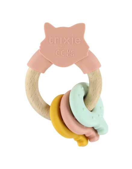 Wooden silicone activity ring - Mrs. Cat 2