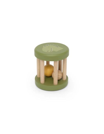 Wooden rolling rattle - Mr. Dino
