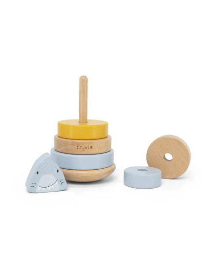 Wooden stacking toy - Mr. Shark 3