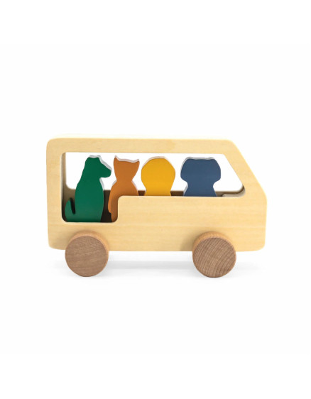 Дерев'яна іграшка Animal Bus 4
