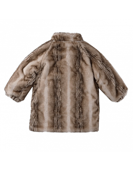 Пальто Mila Taupe Striped Teddy 2