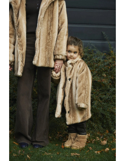 Пальто Mila Taupe Striped Teddy 5