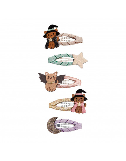 Halloween Cat Mini Hair Clips Black One Size