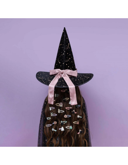 Halloween Cat Mini Hair Clips Black 3