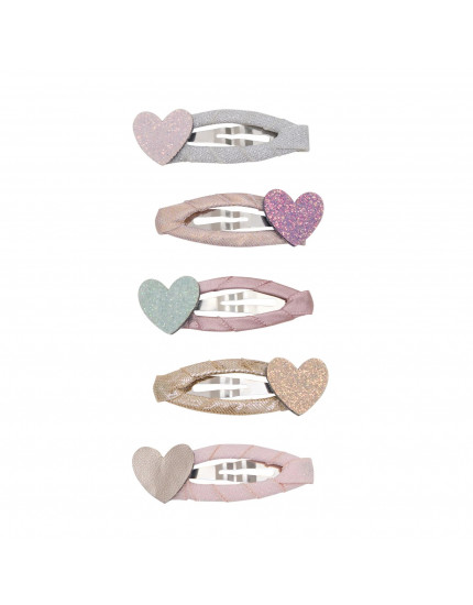 Teeny Heart Mini Hair Clips Pastels
