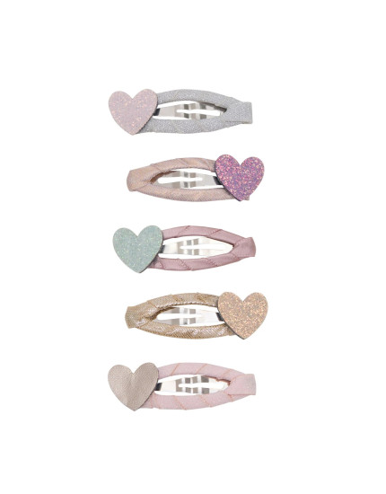 Teeny Heart Mini Hair Clips Pastels One Size