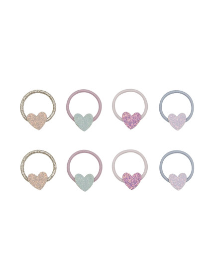Teeny Heart Mini Hair Ties Pastels One Size